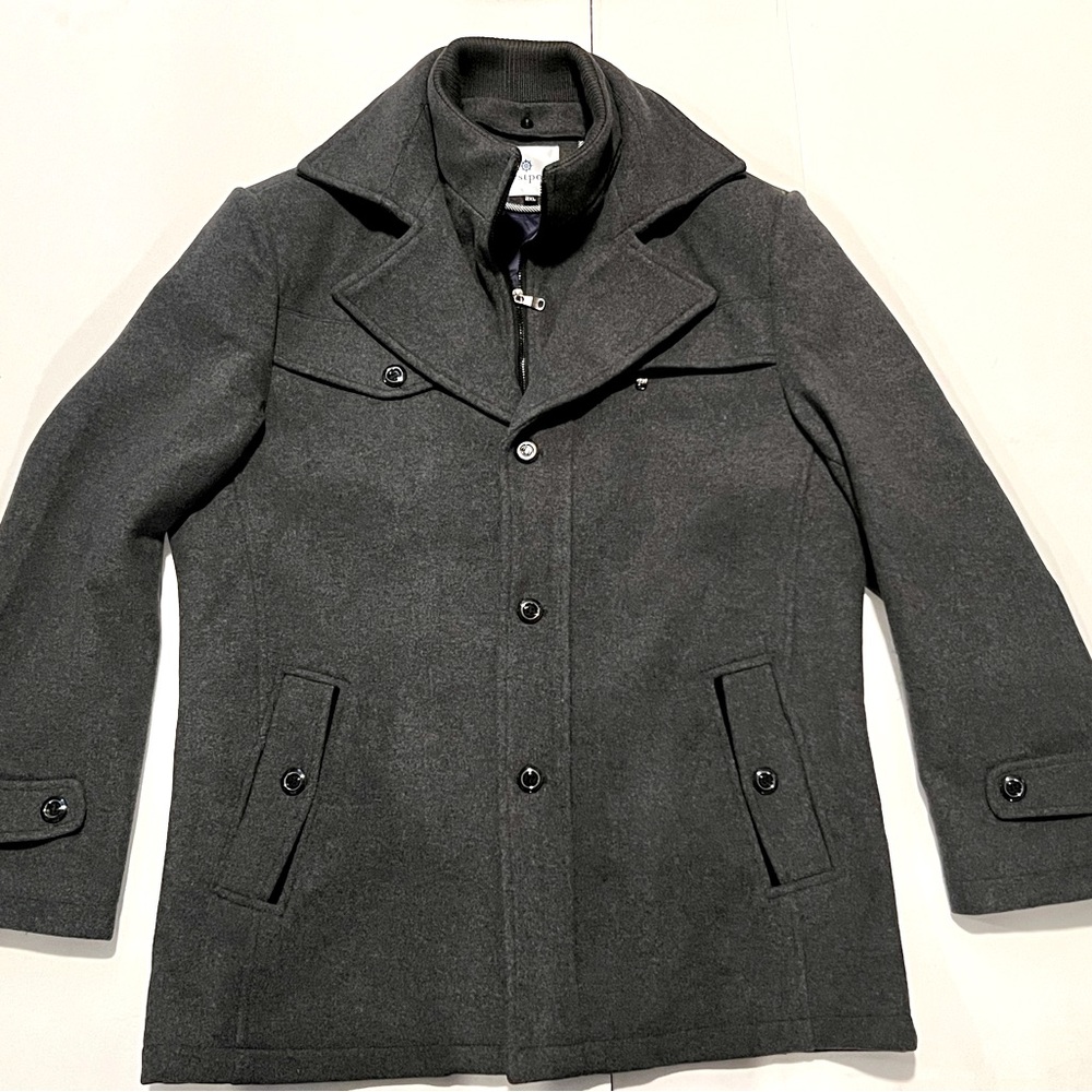 Westport Big And Tall Zip And Button Mens Peacoat Warm 2XL Coat